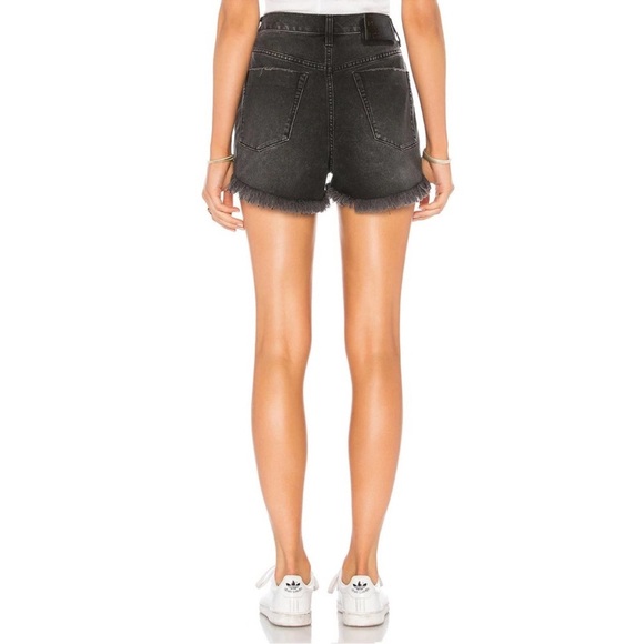 One Teaspoon Side Zipper Outlaw Denim Cutoff Shorts Raw Hem Blue Size 28 - Picture 10 of 12